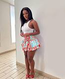 High Waist Print Pleated Summer Mini Skirt HMS-5573
