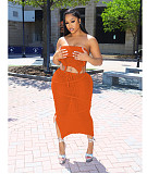 Sexy Knitted Backless Bandage Two Piece Skirt Sets XT-8170