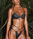 Backless Bandage Solid Swimwear Thong Bikini Set M3040