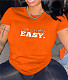 Casual Solid Color Letter Print Cotton T-Shirts SD-30505