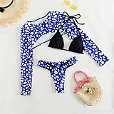 Long Sleeve Cover Up 3 Pieces Bikini Set M3061