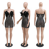 Strapless See-through Hot Drill Party Dresses NY-2737