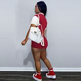 Summer Short Sleeve Button Up Baseball Rompers FOS-8363