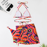 Sexy Lace Up Micro Bikini Set With Skirt TL2321