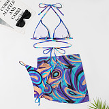 Sexy Lace Up Micro Bikini Set With Skirt TL2321
