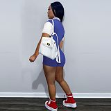 Summer Short Sleeve Button Up Baseball Rompers FOS-8363