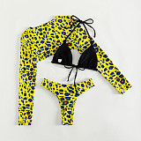 Long Sleeve Cover Up 3 Pieces Bikini Set M3061