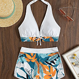 Beachwear Halter Neck Bra Shorts 2 Piece Bikini Sets L22026