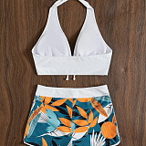 Beachwear Halter Neck Bra Shorts 2 Piece Bikini Sets L22026