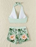 Beachwear Halter Neck Bra Shorts 2 Piece Bikini Sets L22026