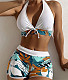 Beachwear Halter Neck Bra Shorts 2 Piece Bikini Sets L22026