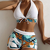 Beachwear Halter Neck Bra Shorts 2 Piece Bikini Sets L22026