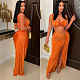 Sexy Solid Color Pleated Ruched 2 Piece Skirt Sets NY-7317