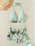 Beachwear Halter Neck Bra Shorts 2 Piece Bikini Sets L22026