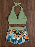 Beachwear Halter Neck Bra Shorts 2 Piece Bikini Sets L22026