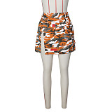 Street Camouflage Patch High Waist Denim Skirts ZS-0579-1