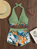 Beachwear Halter Neck Bra Shorts 2 Piece Bikini Sets L22026