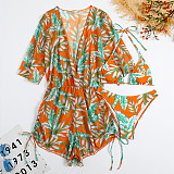 Digital Printed Swimsuit Beach Bikini 3 Piece Sets L2309