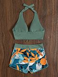 Beachwear Halter Neck Bra Shorts 2 Piece Bikini Sets L22026