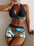Beachwear Halter Neck Bra Shorts 2 Piece Bikini Sets L22026