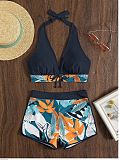 Beachwear Halter Neck Bra Shorts 2 Piece Bikini Sets L22026