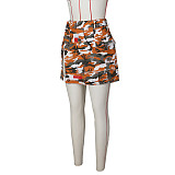 Street Camouflage Patch High Waist Denim Skirts ZS-0579-1