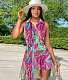 Lapel Sleeveless Button Up Summer Shirt Dresses JLY-19594