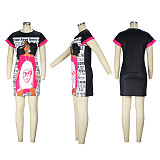 Cartoon Print Short Sleeve T Shirt Dresses JLY-19592