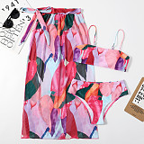 Tie Dye Print Bikinis with Cover Up Skirts LY21023