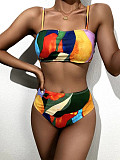 Tie Dye Print Bikinis with Cover Up Skirts LY21023