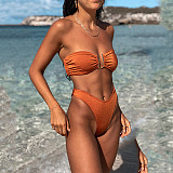 U-shaped Decorative Backless Strapless Split Bikini TL2207