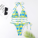 Halter Bandage Backless Bikini Split Swimsuit F19