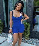Workout Solid Color Tank Tops Biker Shorts Tracksuit YUM-10050