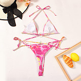 Ring Design Lace Up Bathing Suits Thong Bikini Set XL2203