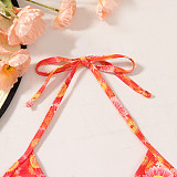 Ring Design Lace Up Bathing Suits Thong Bikini Set XL2203