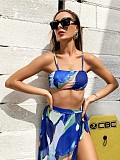 Tie Dye Print Bikinis with Cover Up Skirts LY21023