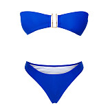 U-shaped Decorative Backless Strapless Split Bikini TL2207