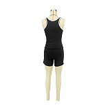 Workout Solid Color Tank Tops Biker Shorts Tracksuit YUM-10050