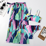 Tie Dye Print Bikinis with Cover Up Skirts LY21023
