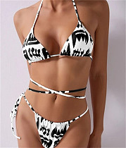 Halter Bandage Backless Bikini Split Swimsuit F19