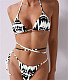 Halter Bandage Backless Bikini Split Swimsuit F19