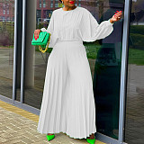 Loose Large Size Shirt Top Wide Leg Pants Set RS-8531
