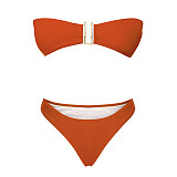 U-shaped Decorative Backless Strapless Split Bikini TL2207