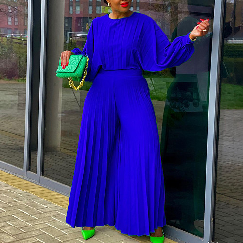 Loose Large Size Shirt Top Wide Leg Pants Set RS-8531