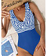 Stripe Ruffle Backless High Waist One Piece Swimsuit TL2378