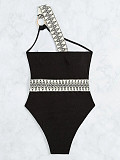 Skew Collar Ring Decor Cut Out One Piece Swimsuit TL2379