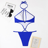 Sexy Solid Color Hollow Out One Piece Swimsuit TL2388