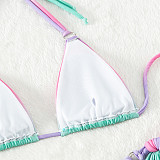 Gradient Print Halter Bandage Triangle Bikini Set M3068