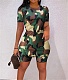 Side Slit T Shirts Biker Shorts Two Piece Set JLY-8058