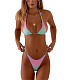 Gradient Print Halter Bandage Triangle Bikini Set M3068